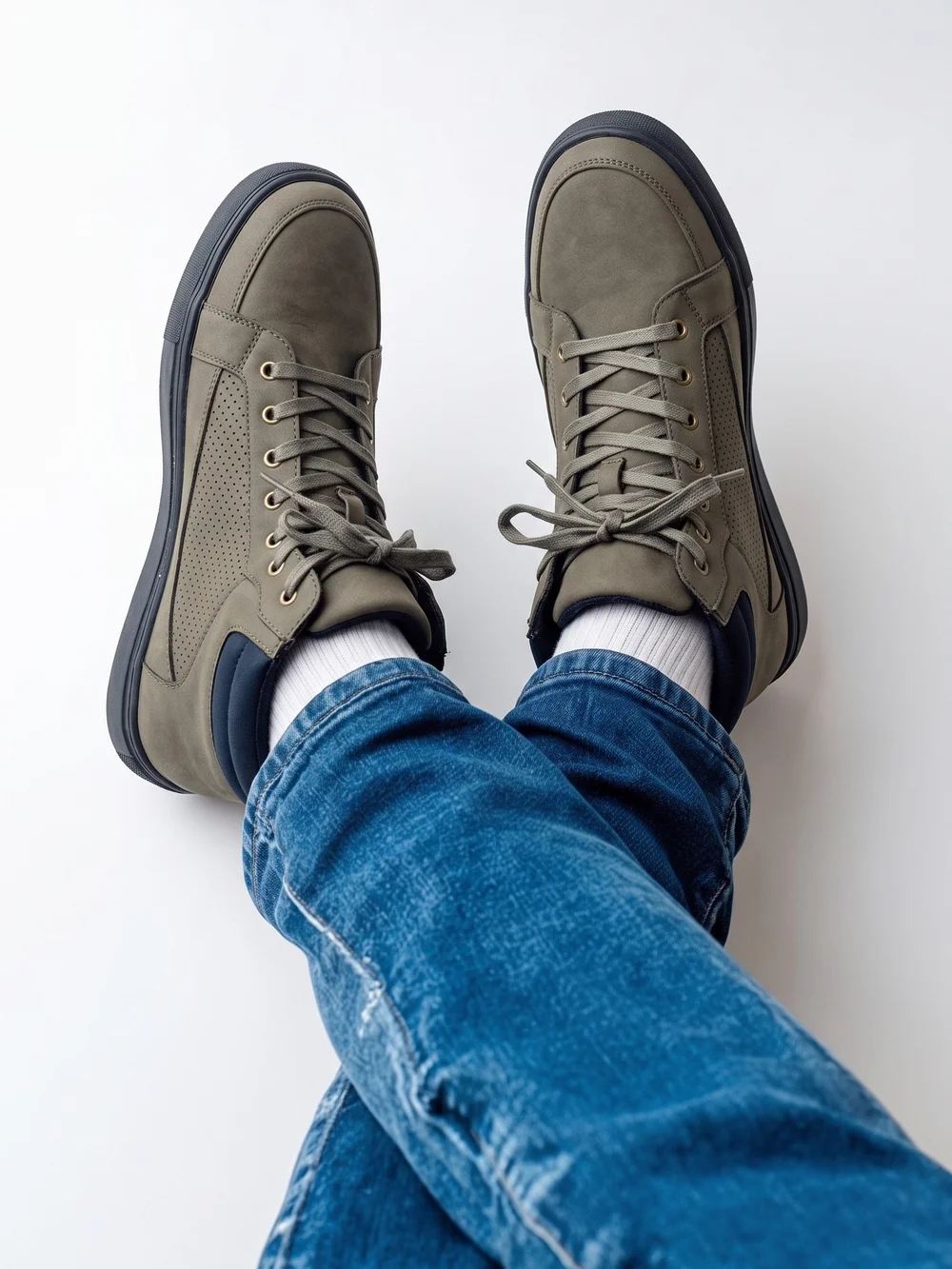 Unlisted Olive Green and Black High-Top Casual Boots